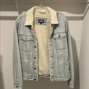 Billabong Denim Sherpa Jacket with Cream Fleece Lining